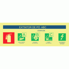 Sinalética Agente Extintor ABC - Fotoluminescente 240x85