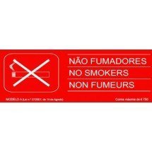 Sinalética Não Fumadores - PVC Opaco 200x70