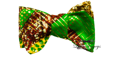 Green Gold Brown Bow Tie
