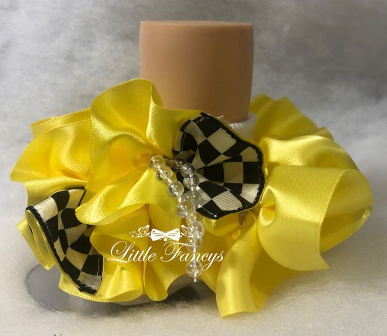 Sunshine Checkered Ruffle Socks