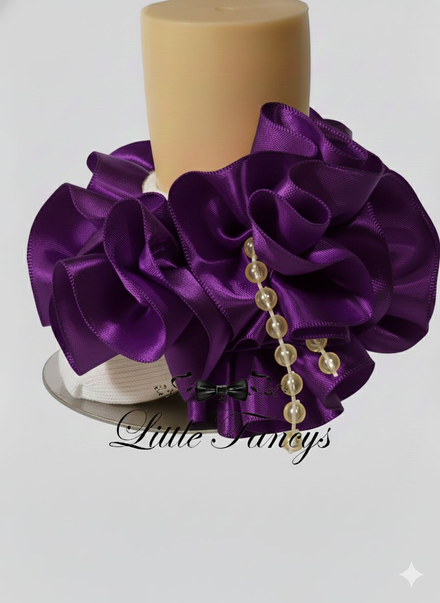 Purple Satin Ruffle Socks for Girls, Beaded Pageant Socks, Birthday Flower Girl Socks