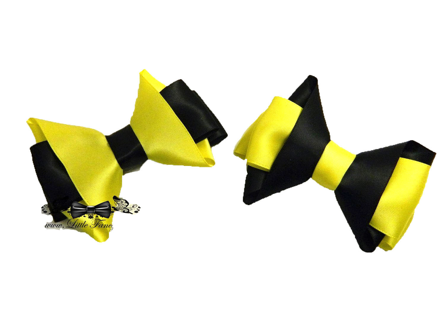 Black and Yellow Hair Clips Set