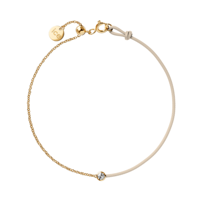 Diamond bracelet - Beige - Half chain