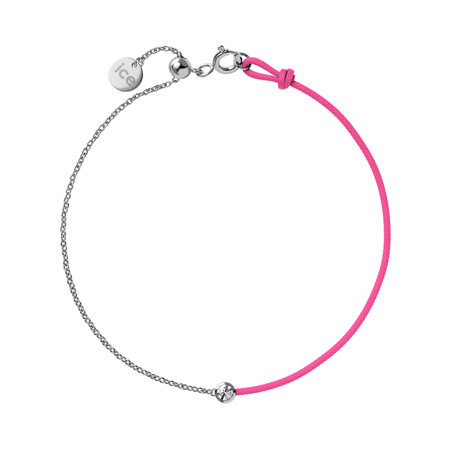 Diamond bracelet - Pink - Half chain