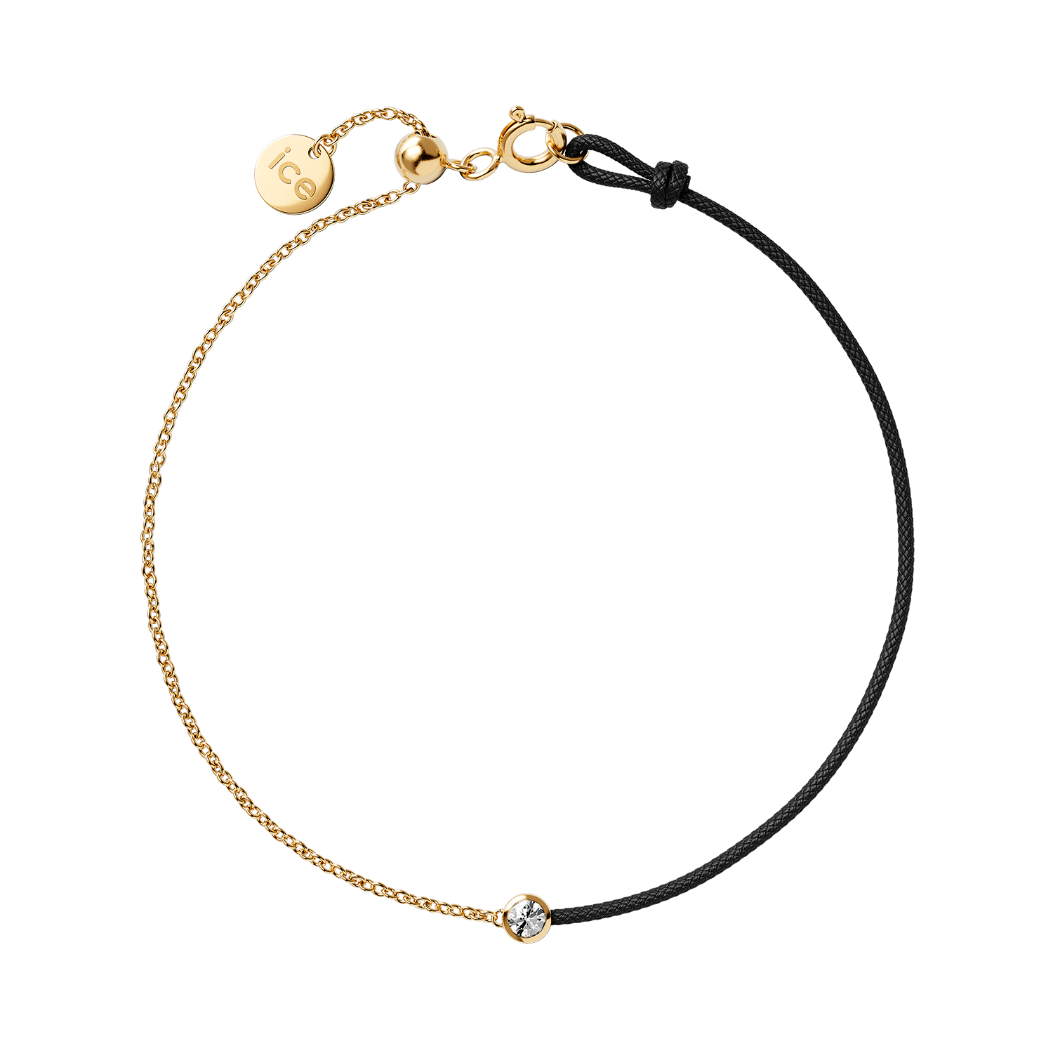 Diamond bracelet - Black - Half chain