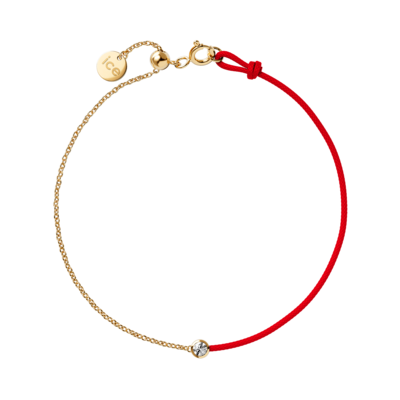 Diamond bracelet - Red - Half chain