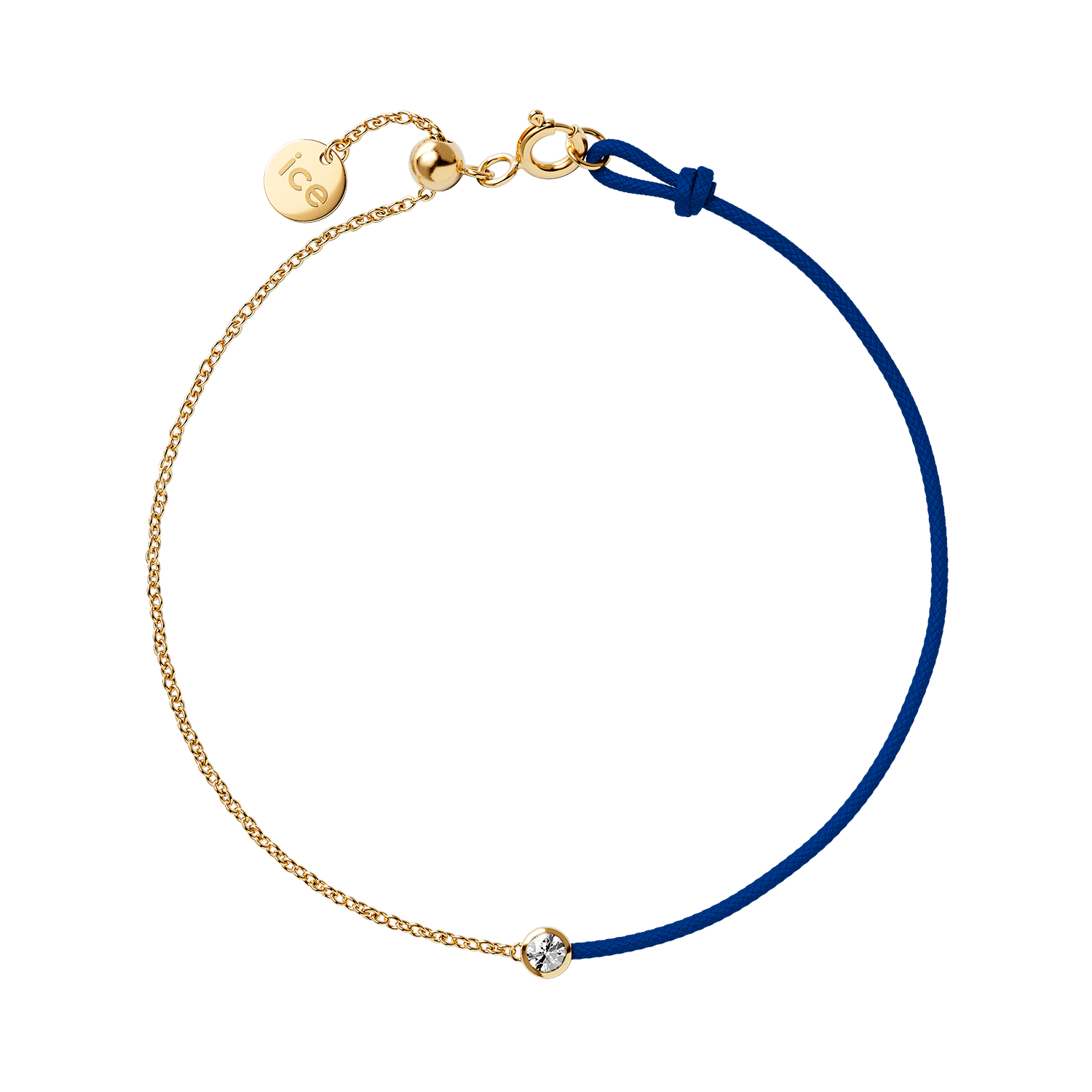 Diamond bracelet - Dark blue - Half chain