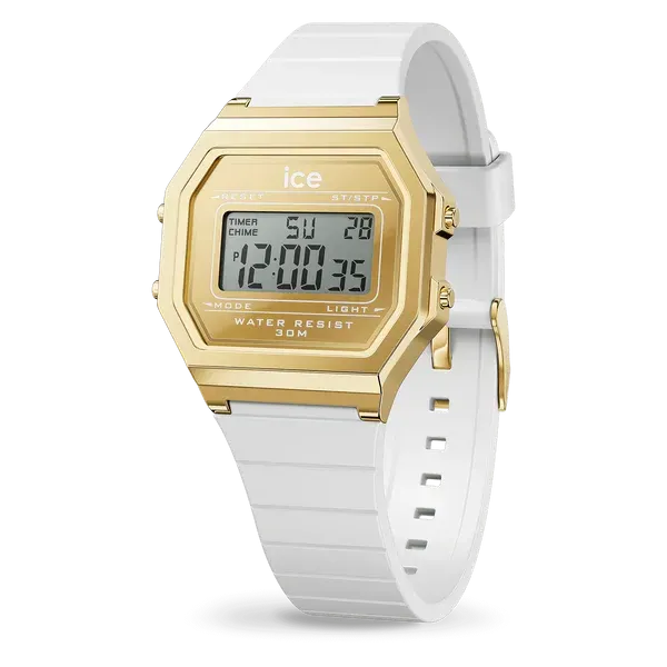 ICE digit retro metal mirror - Gold white