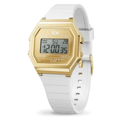 ICE digit retro metal mirror - Gold white