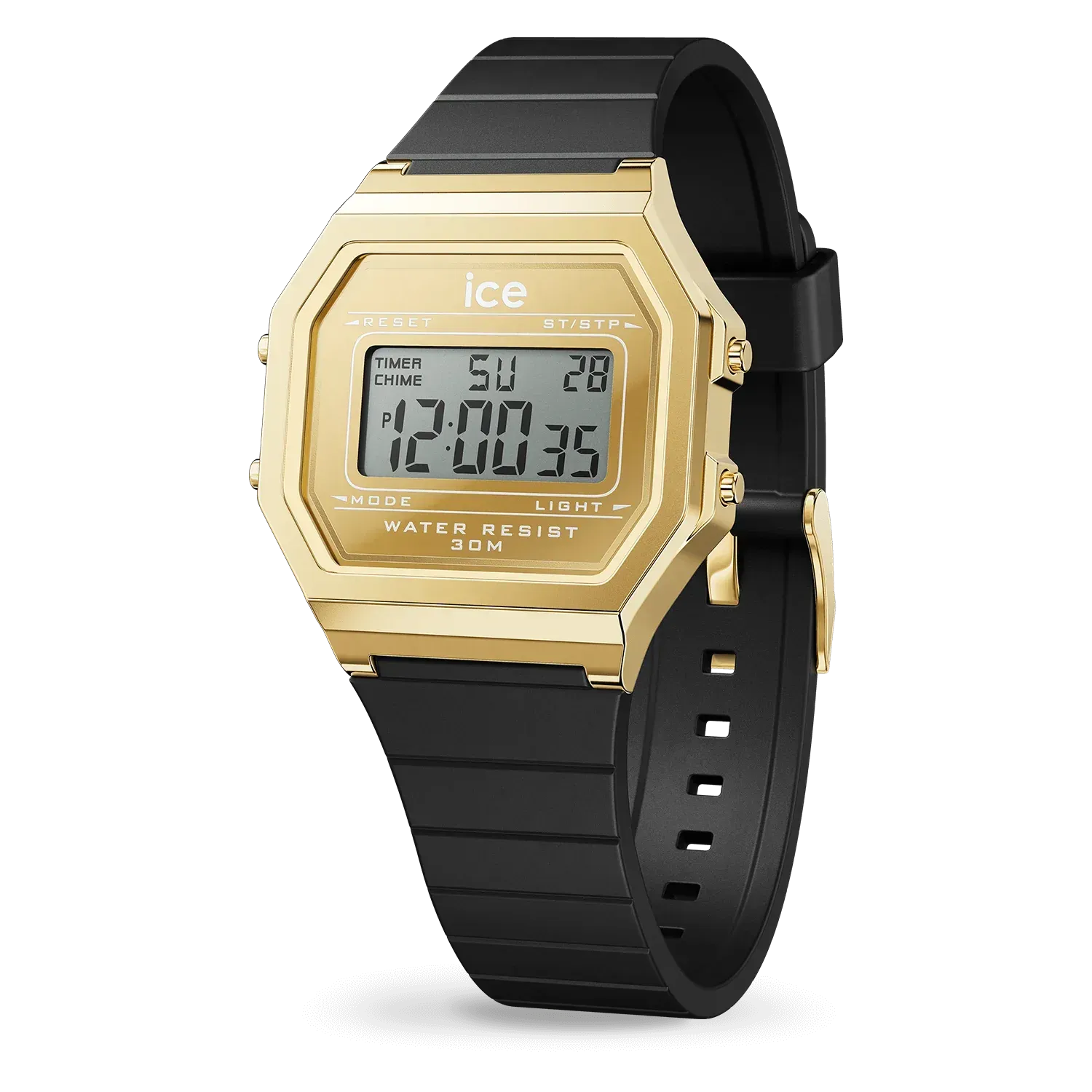 ICE digit retro metal mirror - Gold black