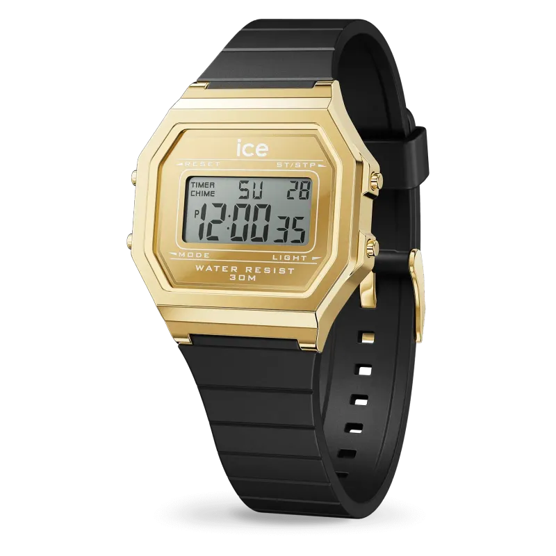 ICE digit retro metal mirror - Gold black