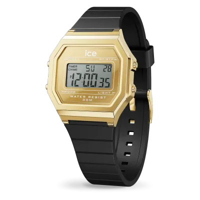 ICE digit retro metal mirror - Gold black
