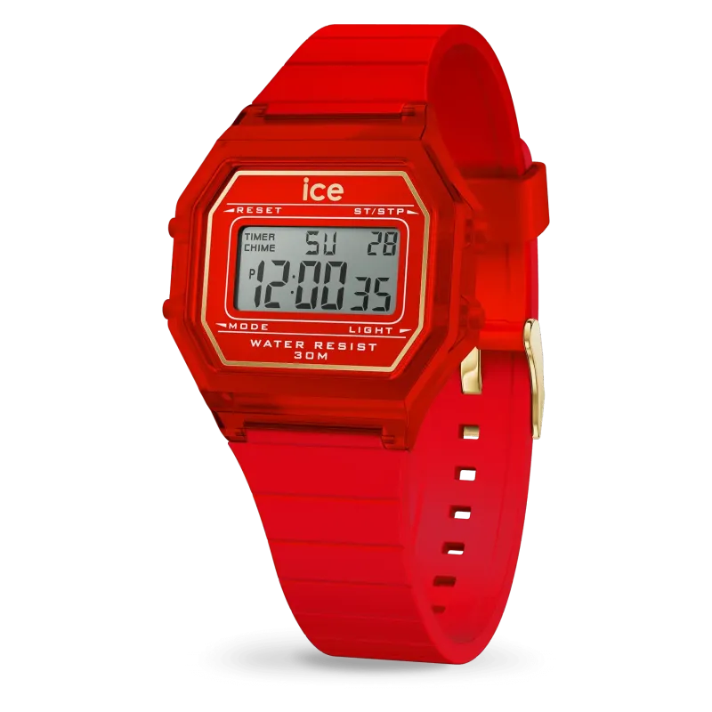 ICE digit retro clear - Red passion