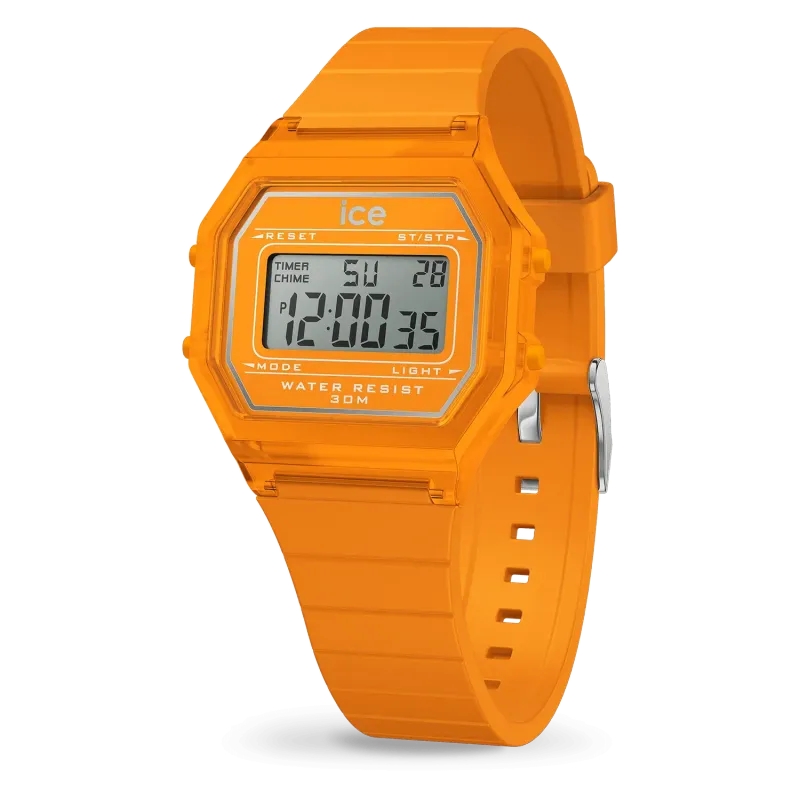 ICE digit retro clear - Neon orange