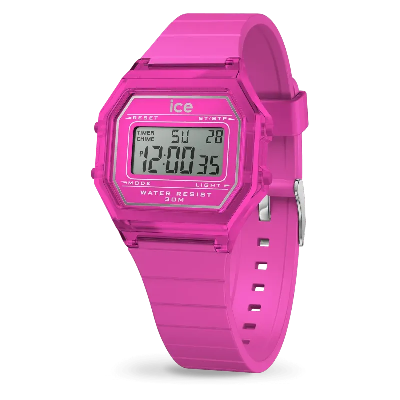 ICE digit retro clear - Neon pink