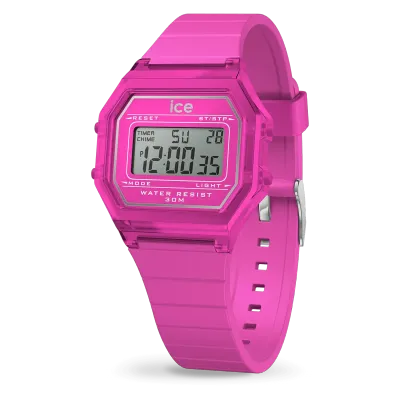 ICE digit retro clear - Neon pink