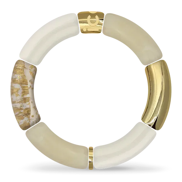 Bella bracelet - Beige almond gold