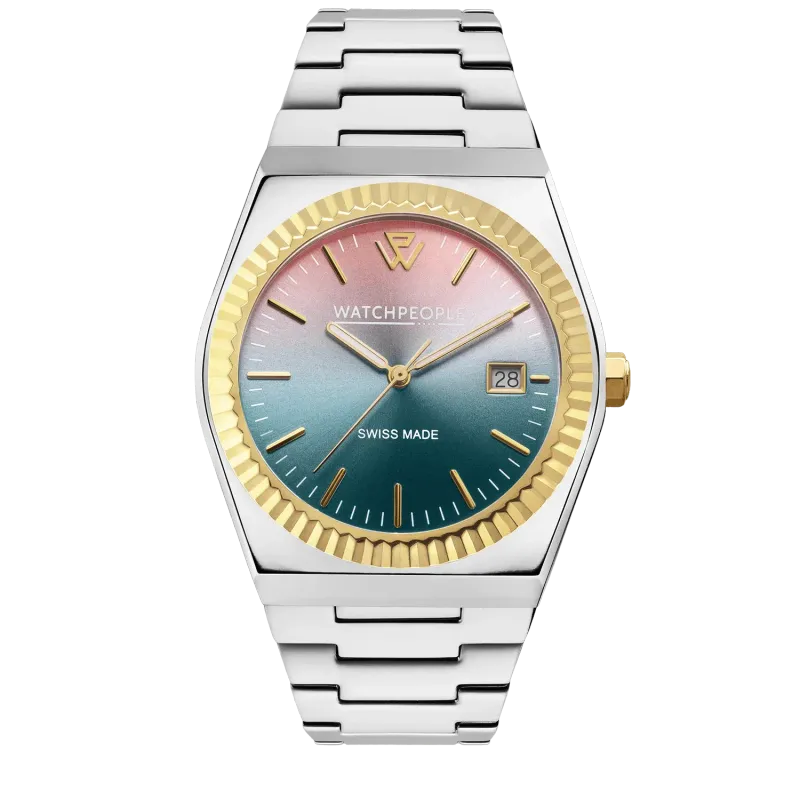 WP1 - Metal silver shiny - Sunset verdigris