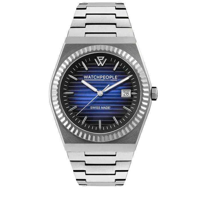 WP1 - Metal silver brushed - Blue