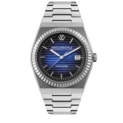 WP1 - Metal silver brushed - Blue