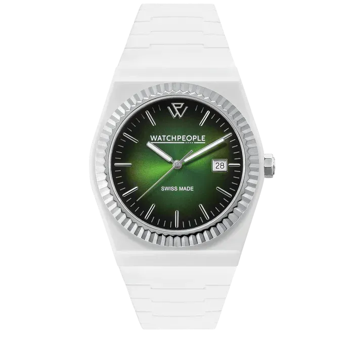 WP1 - Solid matte - White - Radial green