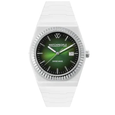 WP1 - Solid matte - White - Radial green