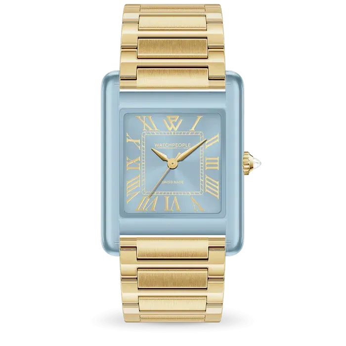 WP6 - Metal & clear mix - Gold - Soft blue