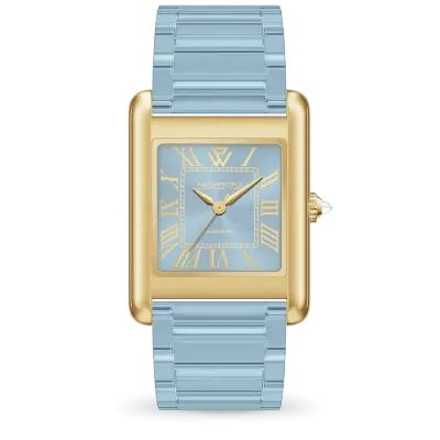 WP6 - Metal & clear mix - Gold - Soft blue