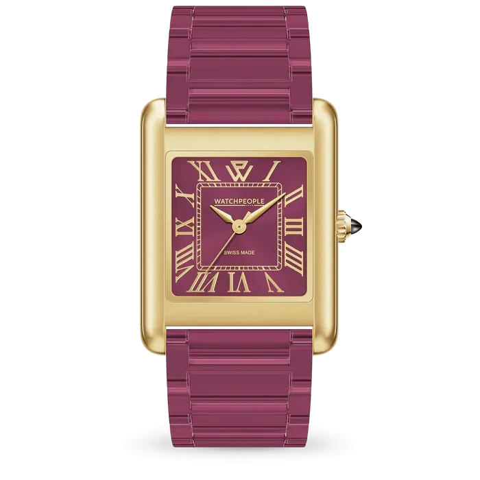 WP6 - Metal & clear mix - Gold - Deep burgundy