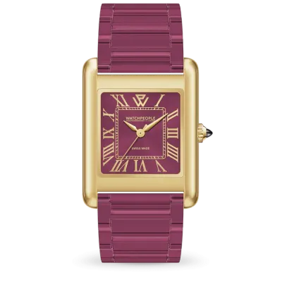 WP6 - Metal & clear mix - Gold - Deep burgundy