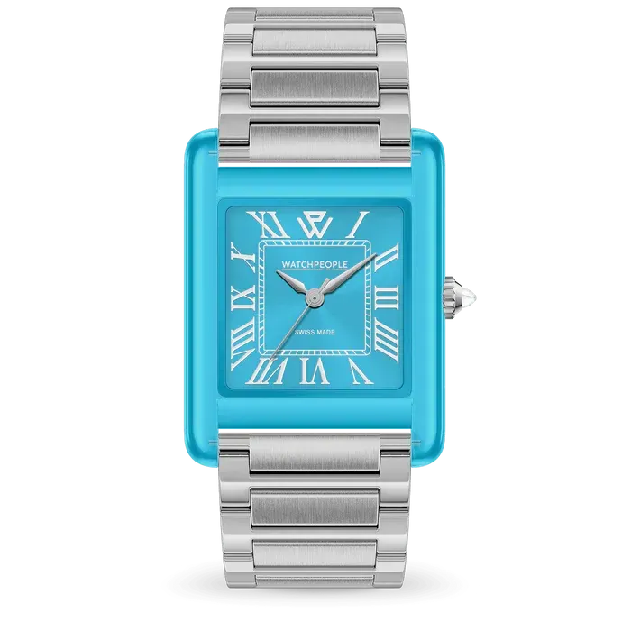 WP6 - Metal & clear mix - Silver - Aquatic Blue