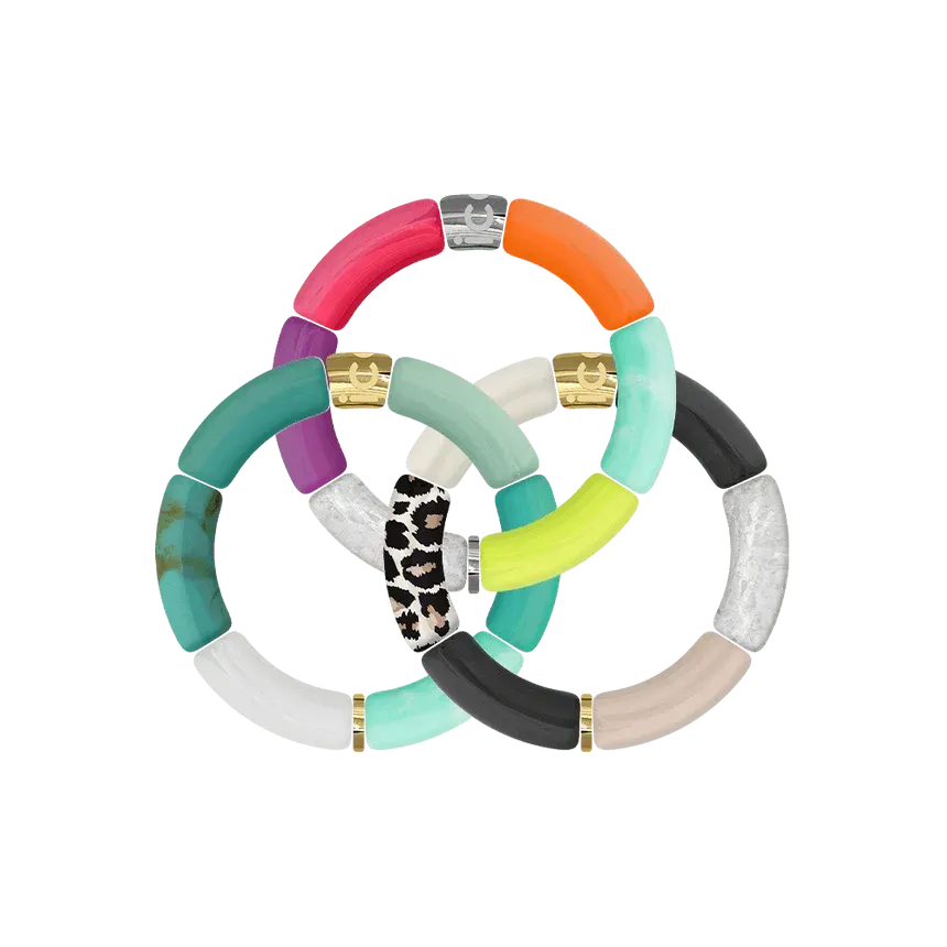 Mode 14K Plaqué Or Laiton 3mm Perlé Bracelet Rétro Coloré Croix Charme Bracelet
