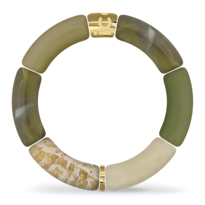Bella bracelet - Khaki green gold