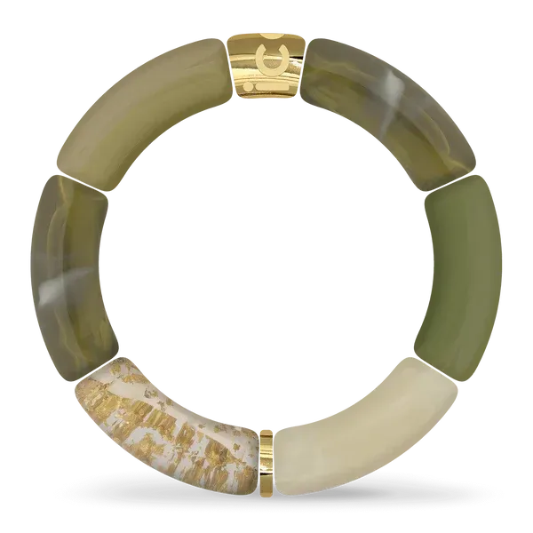 Bella bracelet - Khaki green gold