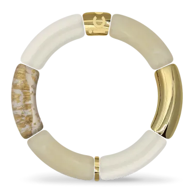 Bella bracelet - Beige almond gold