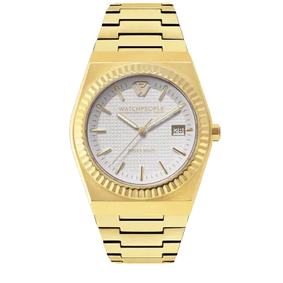 WP1 - Metal gold brushed - White