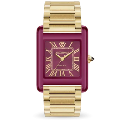 WP6 - Metal & clear mix - Gold - Deep burgundy