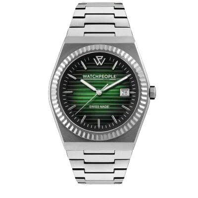 WP1 - Metal silver brushed - Green