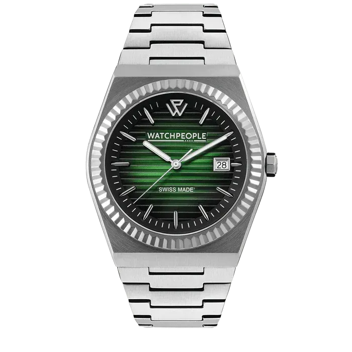 WP1 - Metal silver brushed - Green