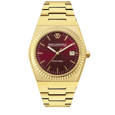 WP1 - Metal gold shiny - Burgundy
