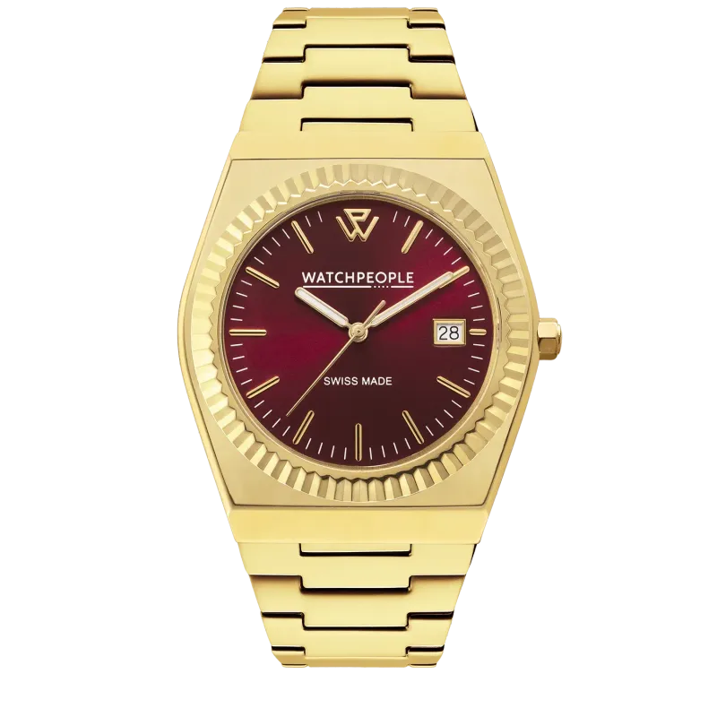 WP1 - Metal gold shiny - Burgundy