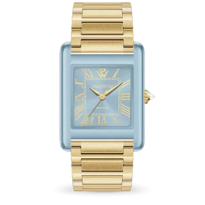 WP6 - Metal & clear mix - Gold - Soft blue