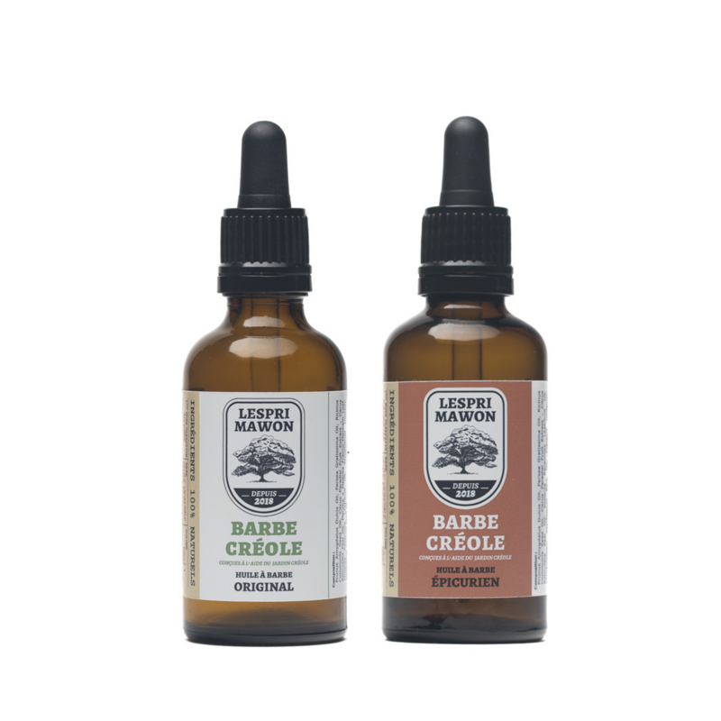 Lot de 2 Huiles à barbe - Original/Épicurien - Barbe Créole - 2 X 50 ml