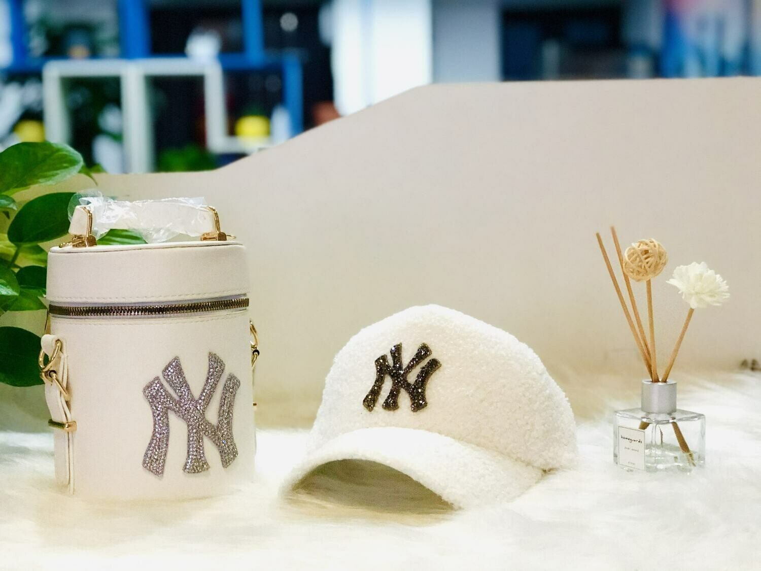 NYC Fuzzy Cap and Bag Set