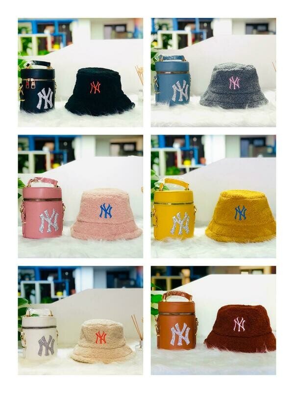 NYC Fuzzy Bucket Hat Set