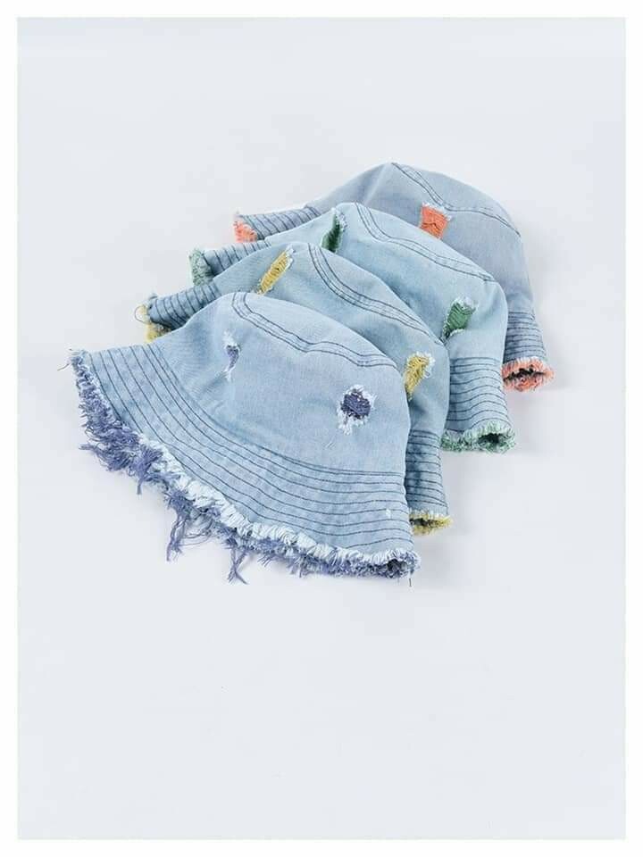 Rainbow Ripped Shorts and Hats Sets