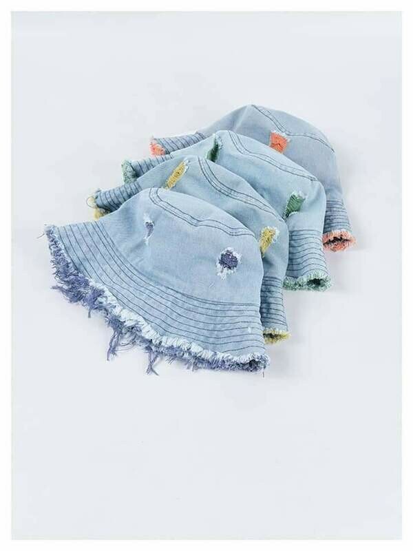 Rainbow Ripped Shorts and Hats Sets