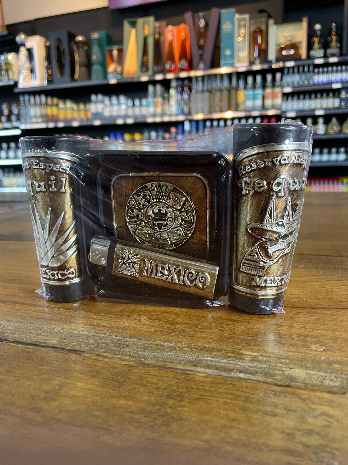 Juego cenicero y encendedor (con shots)