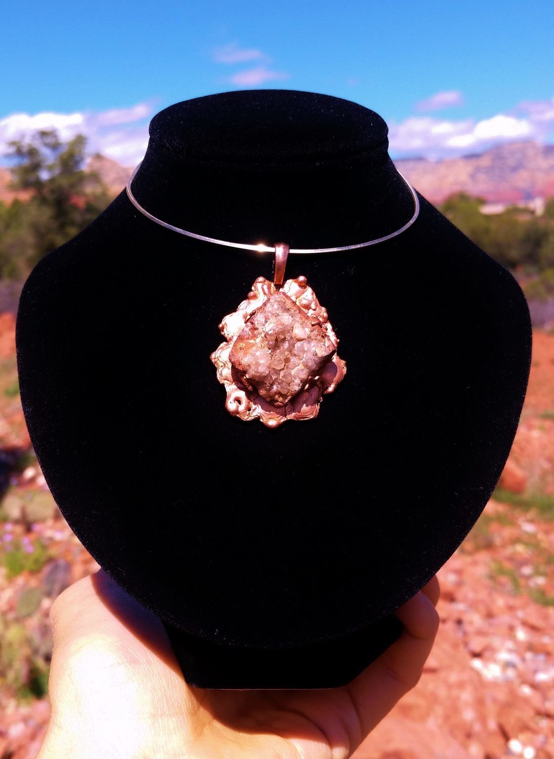 Sedona Diamond Copper crystal Power Pendant Lighttworker $333.00/$444.00