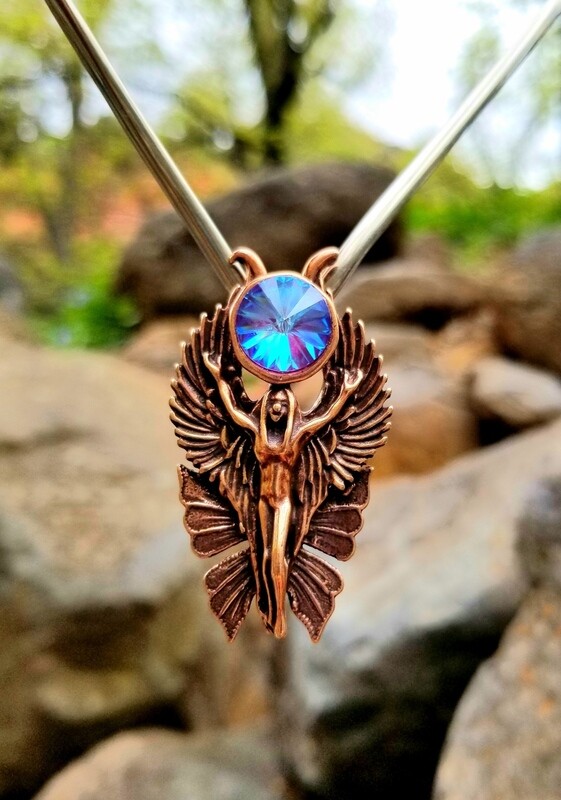 WA HE AH Red Sedona Copper/Goddess Fairy Angel Deva/Retreat Fairy sale$199/$313